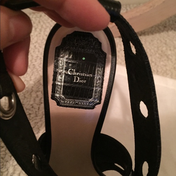 Dior sandals size 38 black studded slingback - Picture 3 of 13